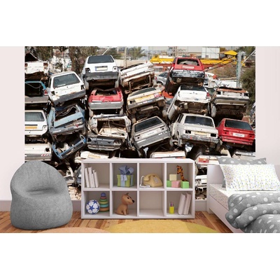 DIMEX ART Самозалепваща се флизелинова фототапета сметище на автомобили 375 x 250 см