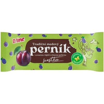 Dialine Medový perník plnený ovocnou náplňou v tmavej poleve slivka 60 g