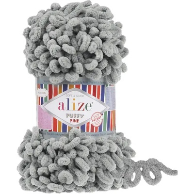 Alize Puffy fine 302 - šedá – Zboží Mobilmania