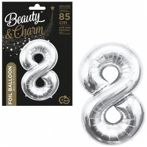 GoDan Foil Balloon Godan Number 8, silver, 85 cm 85cal (BC-HSR8)