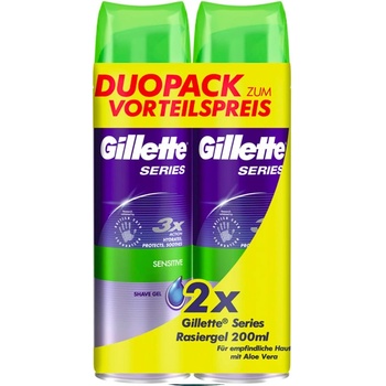 Gillette Series Sensitive gel na holení 2 x 200 ml