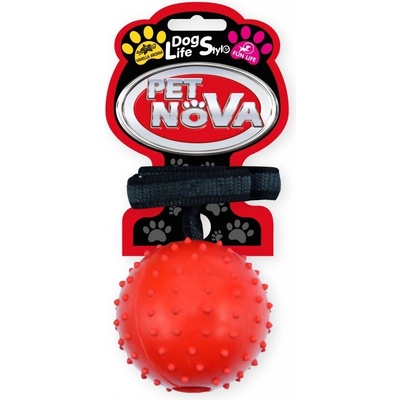 Pet Nova Spikey loptička s nylonovým protišmykovým pásikom 7 cm