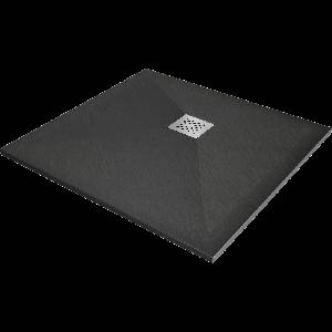 Mexen Stone+ квадратен композитен душ поддушник 90 x 90 см, антрацит - 44719090 (44719090)