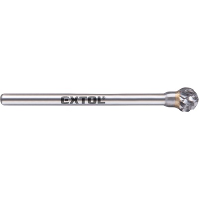 EXTOL INDUSTRIAL fréza karbidová, kulová, ⌀6mm, ⌀stopky 3mm, sek střední (double-cut)