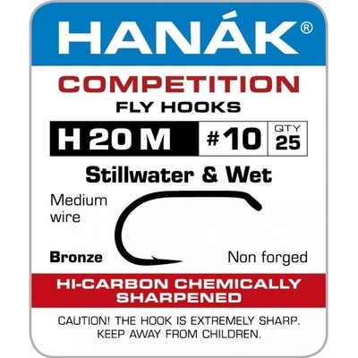 Hanák Competition Muškařský háček jezerní a mokré mušky vel.6 25 ks