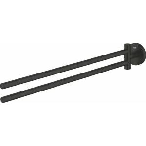 GROHE Essentials Cube 43.9 cm матово черен двураменен държач за кърпи (1024672430)