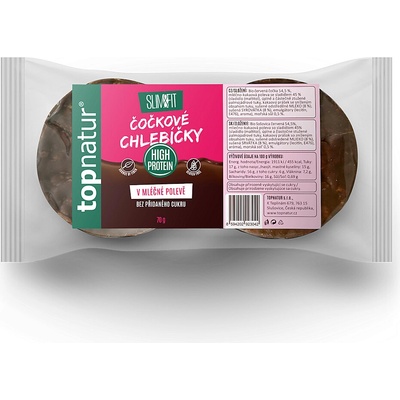 TOPNATUR Čočkové chlebíčky mléčná čokoláda 70 g