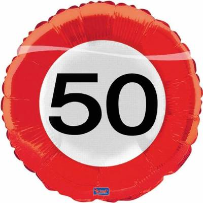 Fóliový balónik dopravná značka 50, 43 cm Folat