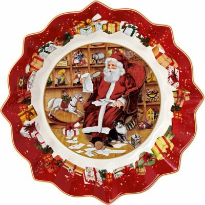 Villeroy & Boch Talíř/miska na cukroví Santa rozdává dárky 25 cm Toy's Fantasy