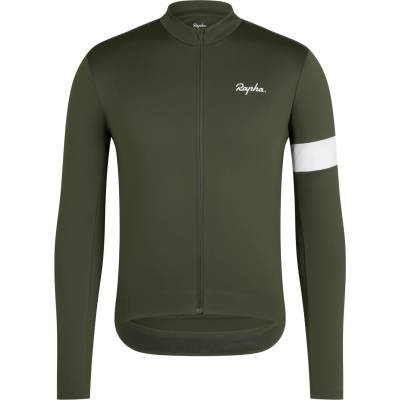 Rapha Мъжка фланелка с дълъг ръкав за колоездене Rapha Core Thermal Long Sleeve Jersey Cycling jersey - Deep Depths / White Alyssum - размер XL (056-3830-0215)
