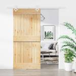 vidaXL Преплъзваща се врата 90 x 210 cm Естествено и бяло (3445104)