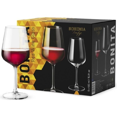 Bohemia Prestige Sklenice na červené víno Bonita 6 x 450 ml
