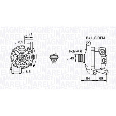 Alternátor MAGNETI MARELLI 063377417010