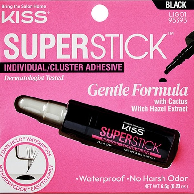 KISS Lepidlo na řasy Super Stick Individual (Lash Cluster Adhesive) 6,5 g Black – Sleviste.cz