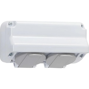Atra Контакт двоен ip44, 16a, 250v, Бял (1138)