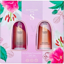 Sanctuary Spa Ružové topky telové mlieko 150 ml + sprchový gél 150 ml darčeková sada