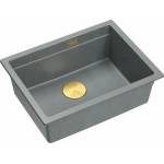 Quadron Композитна мивка за под плот Quadron Logan 100 сиво-златна 59.5x45.1 см (HQJ6045U5_PVDG1_U) Мивка за вграждане