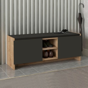 TopMebel Шкаф за обувки Verly TopMebel от меламин в сапфирен дъб - антрацит 110x33.2x43cm