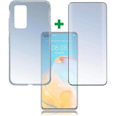 4smarts 360° Case Friendly Premium Protection Set - тънък силиконов кейс и стъклено защитно покритие за дисплея на Huawei P40 (прозрачен)