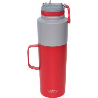 Asobu Twin Pack láhev s hrnkem Červená 900 ml + 600 ml