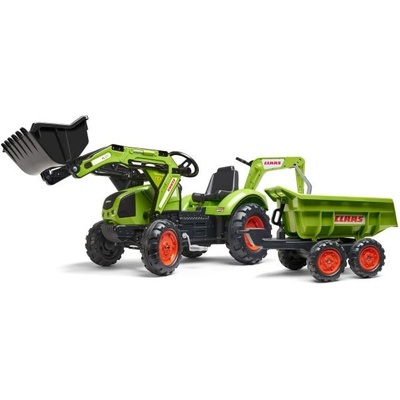 FALK педален трактор 2070W Claas багер с предна и задна кофа и ремарке