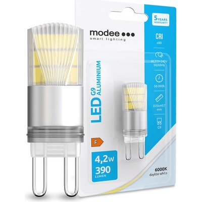 MODEE LIGHTNING Modee Lighting LED žiarovka G9 hliník 4,2W 6000K 390lm