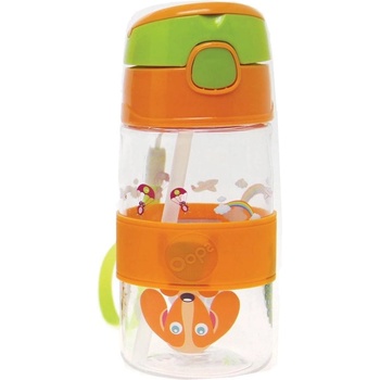 Oops Бутилка за вода със сламка Oops - Куче, Оранжева, 400 ml (OP4100420)
