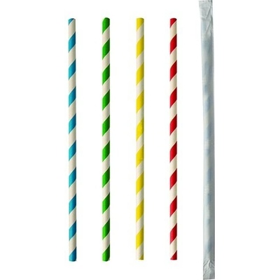 Jopka BIO slamka osobitne 6 mm pap.fareb. 20 cm 100 kartón
