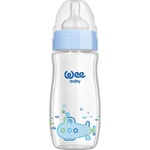 Wee Baby Бебешко шише от топлоустойчиво стъкло Wee Baby Classic Plus, 180 ml, синьо (140) - baby