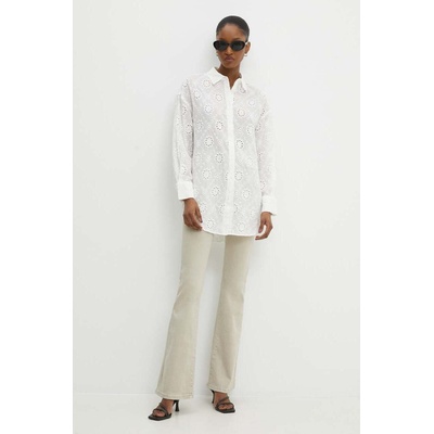 ANSWEAR Риза Answear Lab дамска в бяло със свободна кройка с класическа яка (MR20477.HWK)