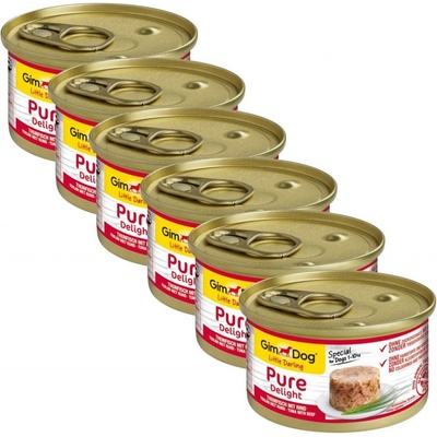 GimDog Pure Delight Tuniak s hovädzím 6 x 85 g