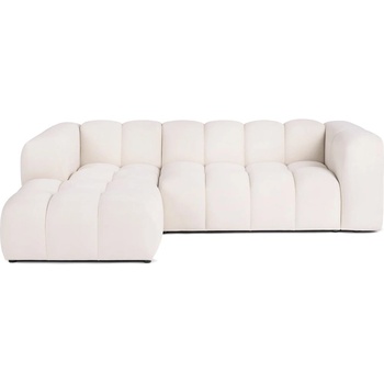 Bonami Кремав кадифен ъглов диван (ляв ъгъл) Cube - Bonami Selection (CUBELEFTCORNERCREAM)