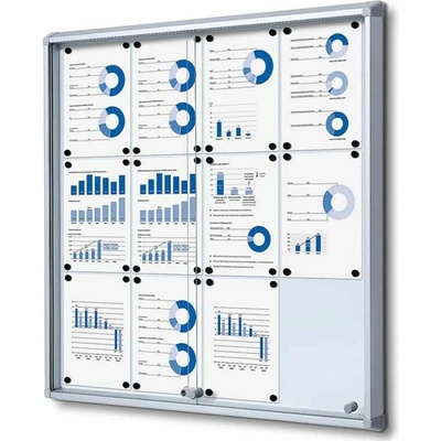 A-Z Reklama CZ Informační Vitrína s posuvnými dvířky s protipožární certifikací, SCSL12xA4 - pro 12 x A4