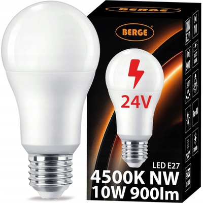 Berge LED žiarovka Milio E27 10W 900Lm neutrálna biela 24V