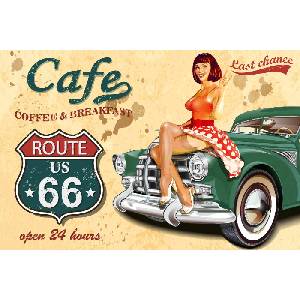 DIMEX ART Флизелинов фототапет плакат на кафене по route 66 375 x 250 см