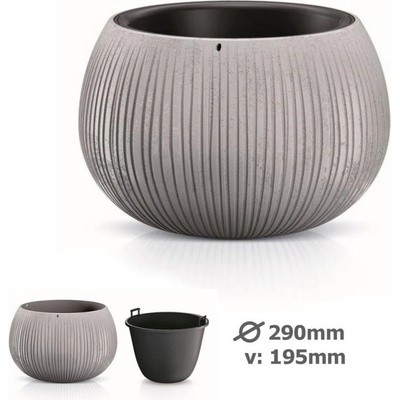 Kovotvar Kvetinac Beton Bowl 29/19x20 cm sivý