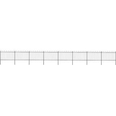 OMAXI Zahradní plot s obloukem nahoře ocelový 1339 x 120 cm černý 710938