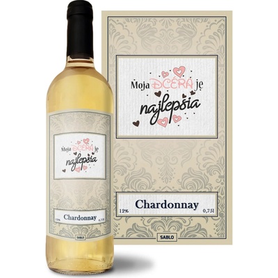 Sablio Moja dcéra je najlepšia Chardonnay biele suché víno 12 % 0,75 l (čistá fľaša)