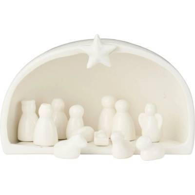 Porcelánový vánoční betlém Ib Laursen D.19 cm bílý