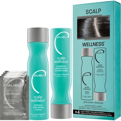 Malibu Scalp Wellness Collection šampon 266 ml + kondicionér 266 ml + wellness sáčky 4 kusy dárková sada