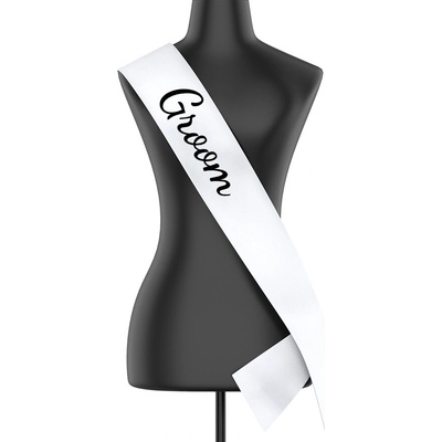 Šerpa Groom Bílá šířka šerpy 10 8 cm Canvas Šerpa 2519