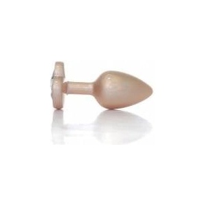  Plug-Jewellery Pearl Gold Heart PLUG- Clear S