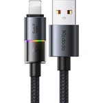 Mcdodo Кабел за данни - Mcdodo (CA-8170) - с цветни светлини, USB-A → Lightning, 3A, 1.2m - Черен