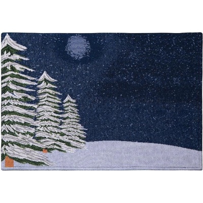 SCANquilt prostírání motiv Noční Les modrobílá prostírání 30x45cm