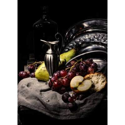 Plakát, Obraz - artistic still life with fruits and, Leonid Sneg, 30 × 40 cm