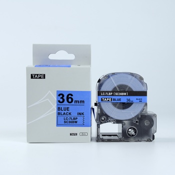 Compatible Epson LTS36BW, 36mm x 5m, син шрифт / бял фон, съвместима лента (LTS36BW)