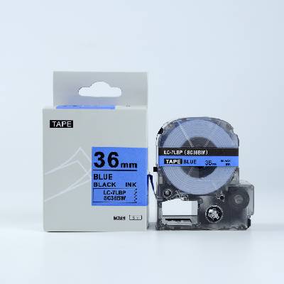 Compatible Epson LTS36BW, 36mm x 5m, син шрифт / бял фон, съвместима лента (LTS36BW)