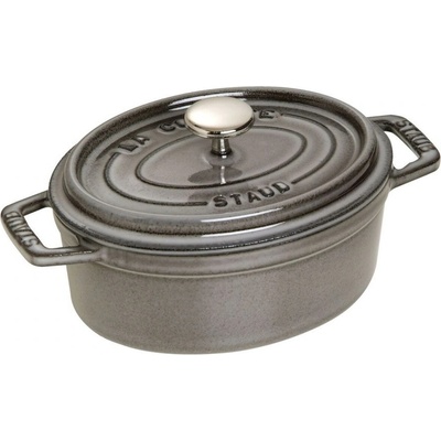 Staub Cocotte hrniec oválny 17 cm 1 l sivý
