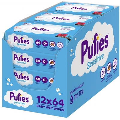 Pufies Мокри кърпички Pufies Sensitive 12 х 64 броя