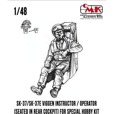 Special Hobby CMK SK-37/SK-37E Viggen Instructor / Operator seated in rear cockpit for kit 1:48